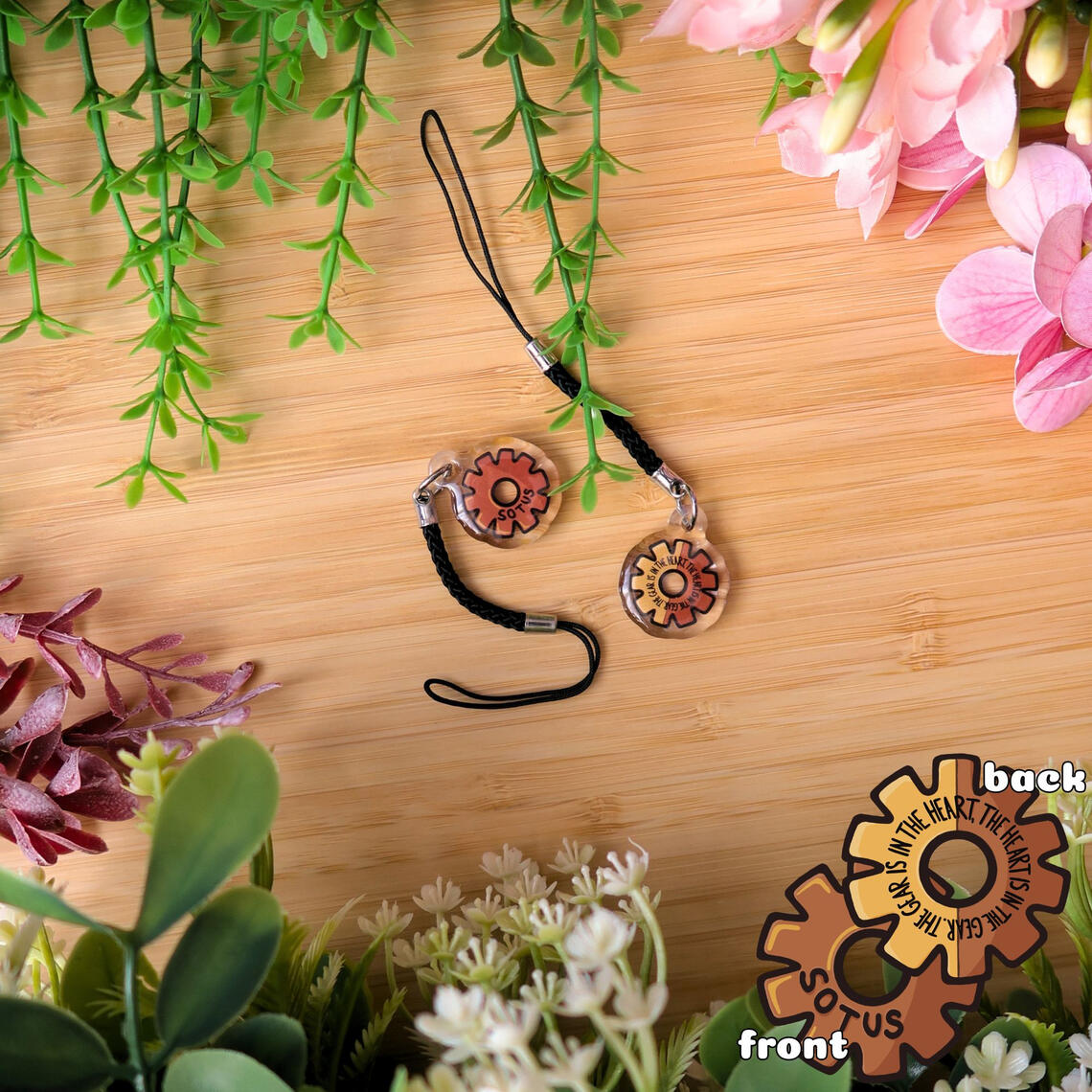 SOTUS gear phone charm double sided epoxy charm 2.500 HUF / 8 EUR