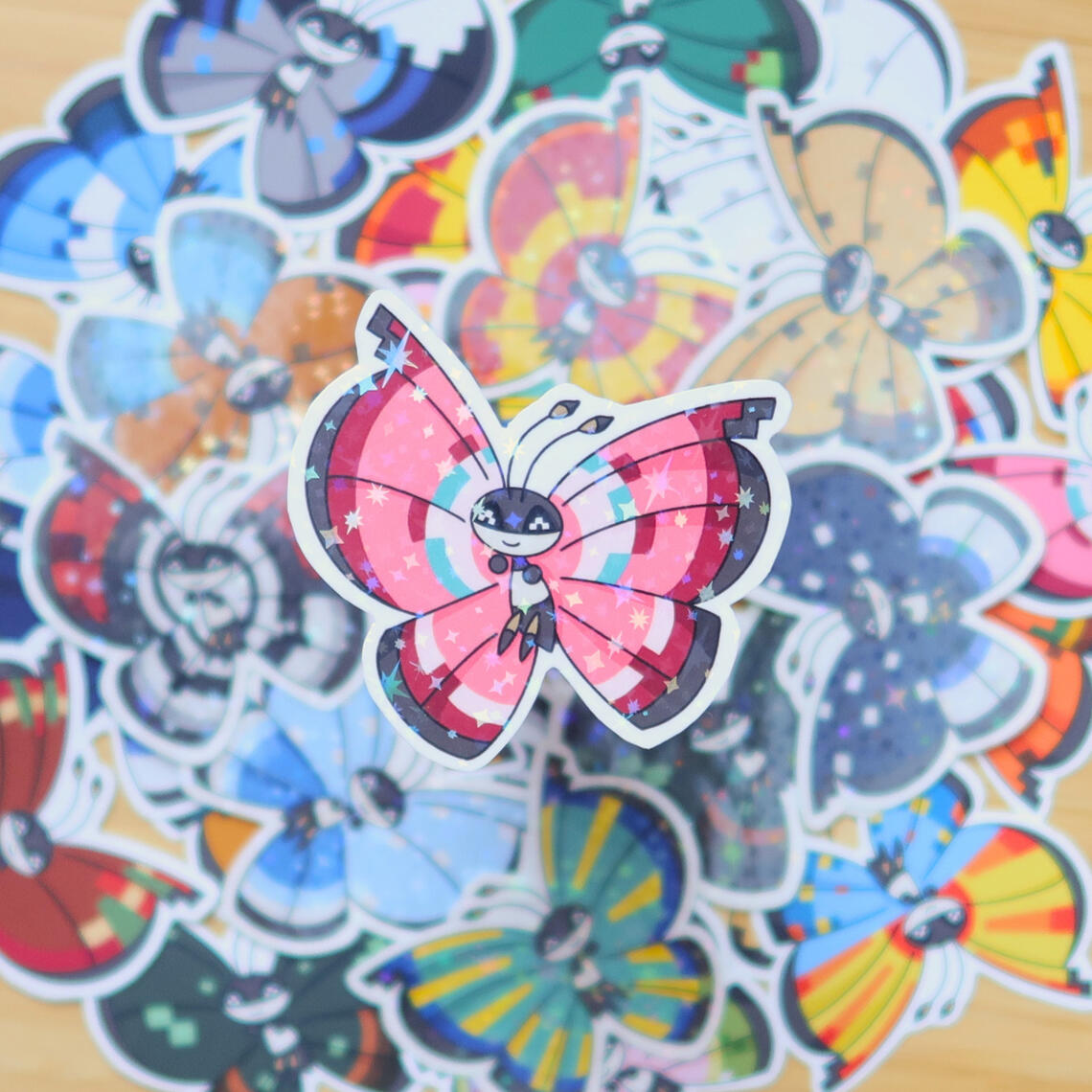 Glossy Vivillon glossy holographic sticker 400 HUF / 1.50 EUR